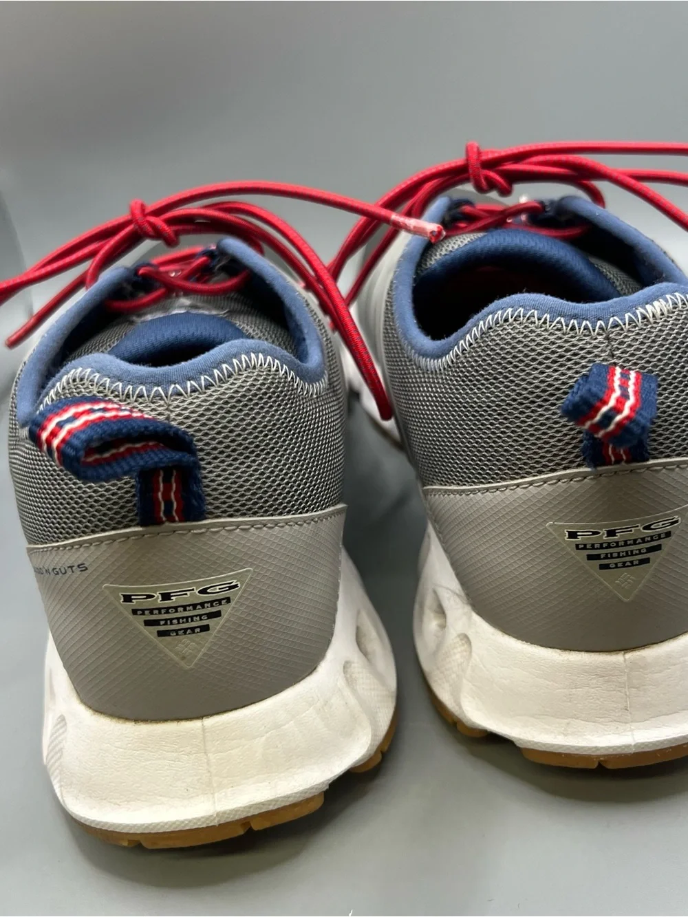 Columbia PFG Megavent II Boat Shoes 10.5 Gray Techlite Blood N Guts YM2471-033